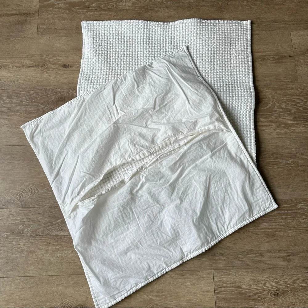 Crate & Barrel Nora Euro Sham Cream Pillow Covers 26”x 26”